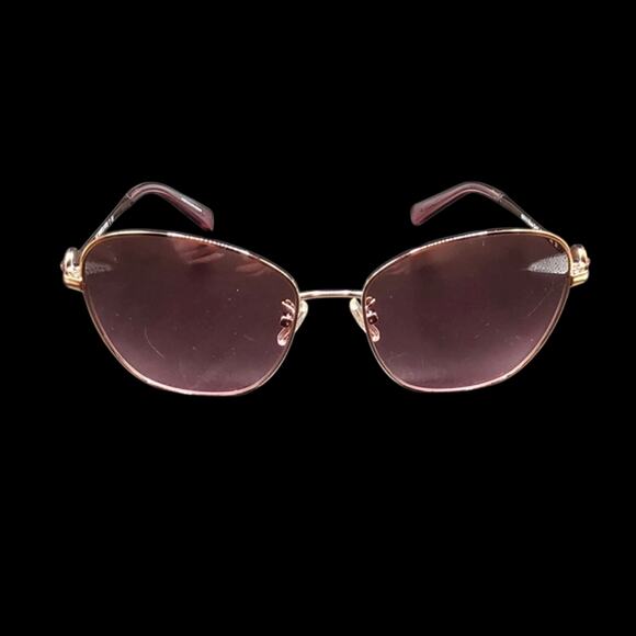 Coach Women's Pilot Sunglasses Rose Gold Round 56mm - Picture 1 of 4